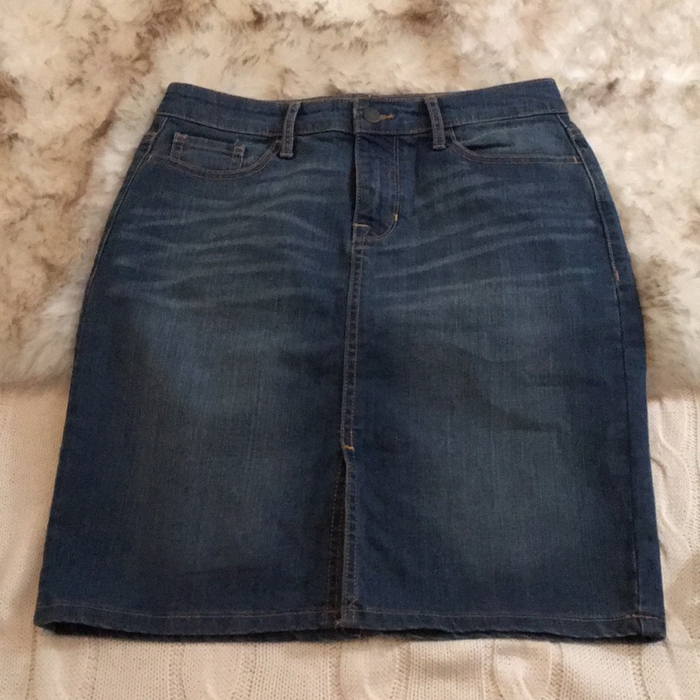 Denim Pencil Skirt Medium Wash